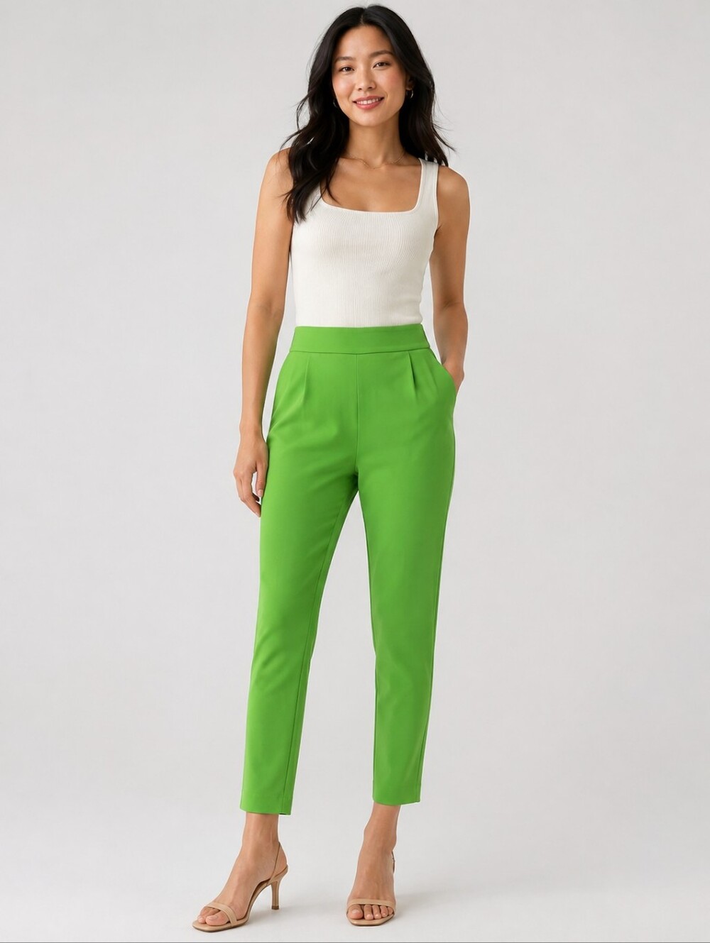 ❤️ FRENCH CONNECTION HIGH RISE TAPERED ANKLE PANTS, 6 (28)